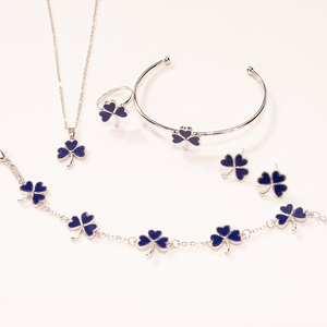 18K Gold Plated Designer <strong>Jewelry</strong> Famous <strong>Brands</strong> <strong>Lucky</strong> Flower Necklace Earphone Ring Bracelet Set Luxury <strong>Jewelry</strong> Set for Women - Product Image 4