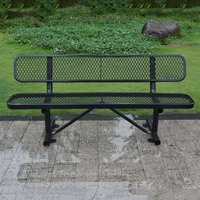 Bancs rustiques publics en acier élargi bon marché banquette commerciale de parc extérieur chaise de banc en métal de loisirs de patio de jardin extérieur