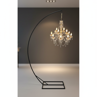 Nouvelle Arrivée Cadre de Fond en Métal Fer Noir ou Blanc, Crochet, Support d'Arche Lumineuse pour Chandelier pour Décoration de Mariage en Extérieur