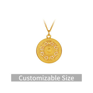 สร้อยคอเข็มทิศแปดสมบัติทองคำบริสุทธิ์ 24K ทองคำแท้ <span class=keywords><strong>999.9</strong></span> ปรับแต่งวัสดุได้ ใส่ได้ทุกวัน เสริมโชคลาภ - Product Image 1