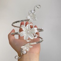 Gelang Mutiara Romantis Buatan Tangan, Gelang Bunga Zirkon Artistik Nan Indah, Aksesoris Trendi Nan Chic, Perlengkapan Perhiasan