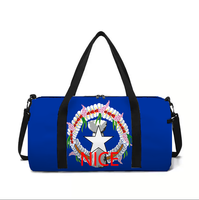 Sac de sport en polyester personnalisé avec impression Saipan, sac de voyage multifonctionnel pour le sport, la remise en forme, l'école, les déplacements quotidiens