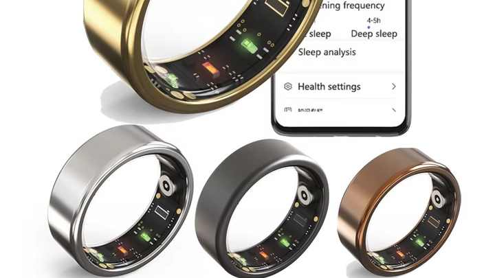 Smart Ring Fitness Tracker, Anello per il Sonno e il Fitness, IP68 Impermeabile Ceramica Acciaio Inossidabile Anello per la Salute Bluetooth Pedometro per Uomo Donna per Android