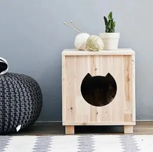 De Nieuwe All-Hout Primaire Kleur Kat Huis Is Binnenshuis Gebruikt