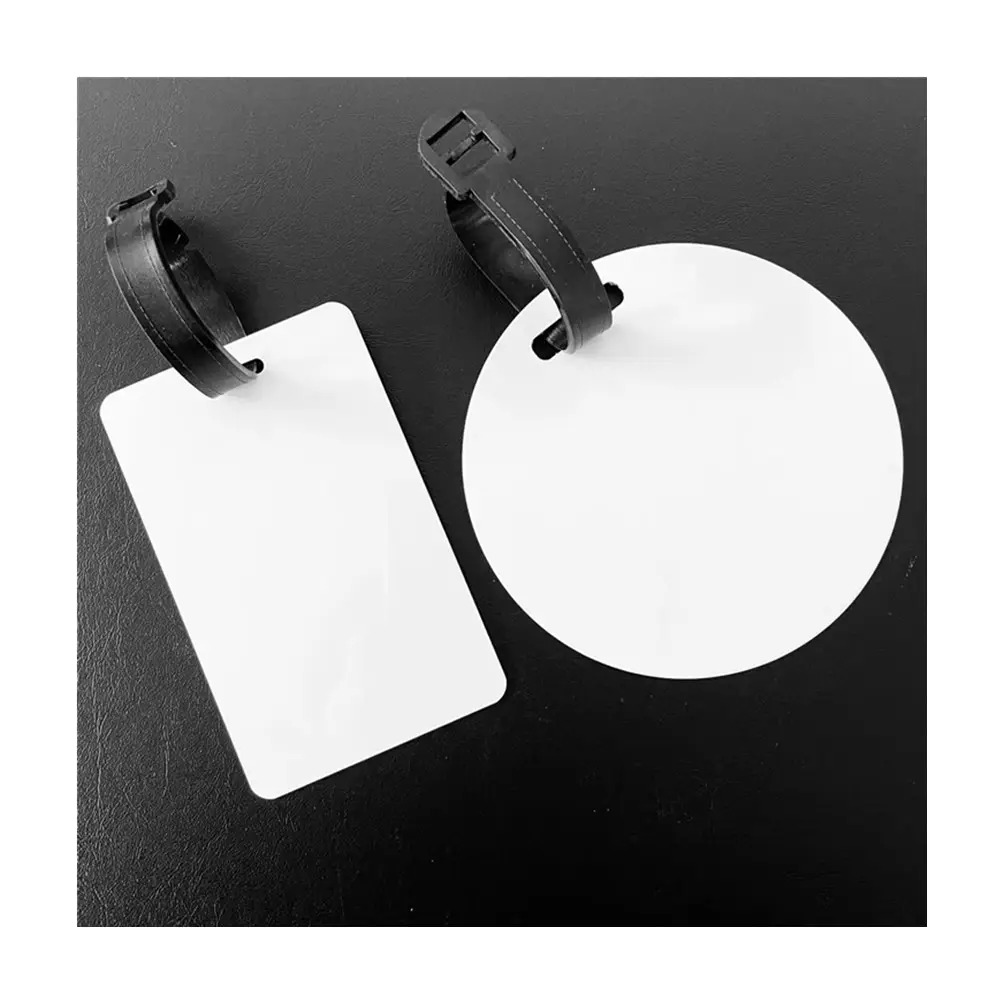 Популярная сублимационная бирка для багажа, круглая прямоугольная сублимационная металлическая бирка для путешествий, двусторонние алюминиевые бирки для сумок