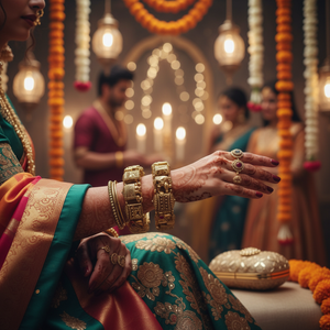 Women's Indian Traditional Original Multi Color High Quality Gold Plated Engraved Copper Bangles Onesize Set Wedding Party - Product Image 3