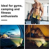 Lampe de pose portable lampe de poche LED magnétique avec crochet 180 ° pliant portable USB Rechargeable batterie externe Camping Gym lumière cadeau