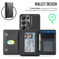 Funda de Teléfono Desmontable de PU con Cartera para Samsung S26 Ultra/S26 Plus/S26 FE con Soporte para Tarjetas, Bloqueo RFID, Carga Inalámbrica