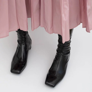 <span class=keywords><strong>Stivali</strong></span> da donna alla moda originali con punta quadrata a tubo <span class=keywords><strong>medio</strong></span> <span class=keywords><strong>tacco</strong></span> spesso gamba sottile-<span class=keywords><strong>stivali</strong></span> da calze traspiranti elasticizzati - Product Image 2