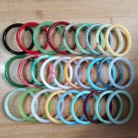 Gelang Imitasi Giok Kaca Grosir Pabrik, Aksesori Gelang Batu Akik Kalsedon Cina Buatan Tangan