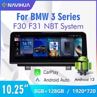 Radio para Auto NaviHua con Android para BMW Serie 3 F30 NBT, Pantalla de 10.25 Pulgadas, Multimedia, Auto Carplay, Navegación, Unidad Principal, Monitor, Actualización