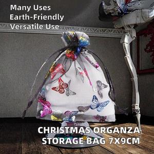 7*9cm Christmas Organza Drawstring Storage <b>Bag</b> Set for Jewelry & Cosmetics Eco-Friendly Living Room Lace Packaging - Product Image 2