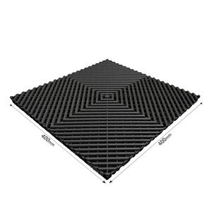 刚性模块化黑色联锁车库地砖工业塑料车库地板垫汽车细节店车间 - Product Image 3