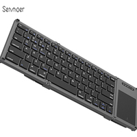 Keyboard BT lipat nirkabel, papan ketik kulit PU portabel untuk iPhone iPad ponsel pintar Tablet Android Win