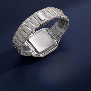 D Couleur VVS Moissanite Affichage Analogique Bracelet En Acier Inoxydable Montre Unisexe Classique 20mm Plein Diamants ETA Mouvement Cadran En Verre Alliage - Product Image 4