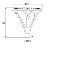Lampadaire de jardin IP65 en alliage d'aluminium avec options d'alimentation LED AC/solaire pour aménagement paysager et usage en entrepôt