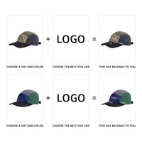 Usine Personnalisé conception 5 panneau casquette de baseball À Séchage Rapide Étanche Nylon Camp Chapeau de Course en plein air cap Chapeau
