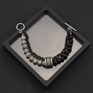 Simple Popular Niche Design Double Layered <b>Beaded</b> <b>Bracelet</b> Titanium Steel Two Color Unisex's <b>Bracelets</b> Fashion Jewelry Wholesale - Product Image 2