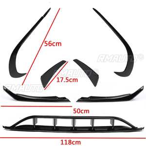 7 piezas de alerón delantero con divisor lateral y canards para Mercedes-Benz W176 A180 A200 A250 A45 AMG 2016 2017 2018 - Product Image 5