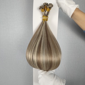 Extensions de cheveux 100% naturels Jasmine Beauty, qualité supérieure, trame nouée à la main, double tirage, cheveux russes Remy, styles raides et ondulés soyeux - Product Image 1
