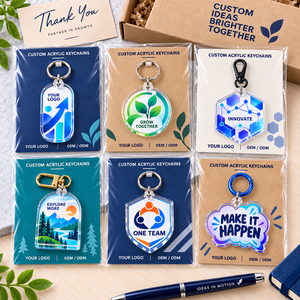 Porte-clés personnalisés en acrylique transparent, impression UV double face, logo, cadeaux promotionnels d'entreprise, fabrication OEM ODM - Product Image 2