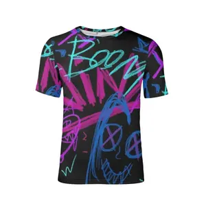 Street fashion Hip hop graffiti design League of Legends Jinks designs high quality custom printed T-shirts for men