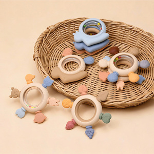 Anneaux <span class=keywords><strong>de</strong></span> <span class=keywords><strong>dentition</strong></span> en silicone colorés <span class=keywords><strong>de</strong></span> qualité alimentaire, sans BPA, pour bébés <span class=keywords><strong>de</strong></span> 0 à 24 mois, favorisant le développement <span class=keywords><strong>de</strong></span> la préhension - Product Image 4