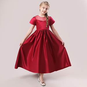 MQATZ abito da ballo formale da ragazza a-collo a maniche corte <span class=keywords><strong>abbigliamento</strong></span> alla moda estivo per bambini di <span class=keywords><strong>8</strong></span> <span class=keywords><strong>anni</strong></span> LP-285 - Product Image 1