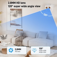 Caméra intelligente Rscamtom 3MP pour intérieur avec IA, lecture de musique, détection humanoïde, alarme et Wi-Fi