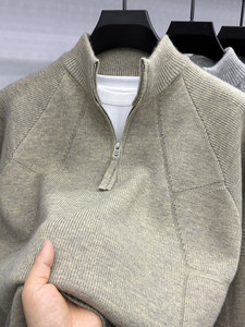 Sweat-shirt polaire personnalisé pour <span class=keywords><strong>homme</strong></span>, col roulé, demi-zip, quart-zip, coupe oversize, épaules tombantes, uni, idéal pour l'<span class=keywords><strong>hiver</strong></span> - Product Image 3