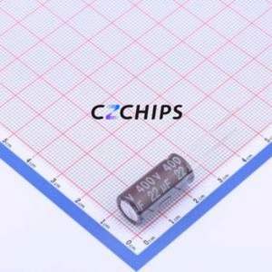 Condensateur électrolytique en aluminium à montage traversant 01EC6485, composant à montage traversant THT, D10xL20mm 22uF 20% 400V 420mA-100kHz - Product Image 1