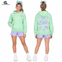 Sweat à capuche d'échauffement pour filles, personnalisé OEM avec strass, pour l'entraînement en studio de danse et le cheerleading