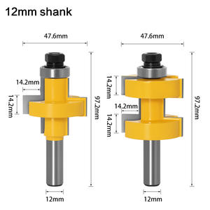 Ensemble de fraises à rainurer pour rails et montants de 12 mm et 1/2 pouce, <span class=keywords><strong>fraise</strong></span> à bois, <span class=keywords><strong>fraise</strong></span> à rainurer de 8 mm avec roulement - Product Image 3