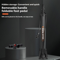Pompe à air portable haute pression pour vélo, pompe à main multifonctionnelle avec manomètre pour vélo