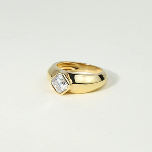 Statement Lab Created Diamond Signet <b>Ring</b> 1.25 CT E VS Asscher Cut Engagement <b>Ring</b> <b>For</b> Women And <b>Men</b> Certified Lab Diamond <b>Ring</b> - Product Image 4