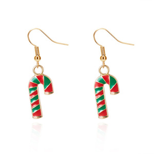 Boucles d'oreilles de Noël européennes et <span class=keywords><strong>américaines</strong></span>, bonhomme de neige, cloches, <span class=keywords><strong>béquilles</strong></span> de Noël, boucles d'oreilles pour cadeaux du Nouvel An - Product Image 1