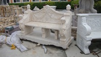 Banc d'église beau cuir sculpté extérieur Villa parc décoration bancs en pierre banc de jardin en marbre blanc à vendre