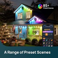 Guirlande lumineuse LED intelligente RGBW avec application, points lumineux, éclairage permanent pour Noël, extérieur, toit, fête, décoration de vacances