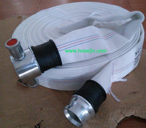 Tuyau d'incendie TOWAY 1,5''x30 mètres de couleur blanche avec raccord Storz en aluminium BS6391 pour vanne d'hydrant et lance d'incendie - Product Image 3