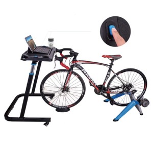 Soporte Plegable Impermeable <span class=keywords><strong>para</strong></span> Bicicleta con Altura Ajustable (77-112cm), 2 Ranuras <span class=keywords><strong>para</strong></span> Teléfono/Tablet, <span class=keywords><strong>para</strong></span> Bicicleta de Carretera, Ciclismo en Interiores y Fitness - Product Image 2