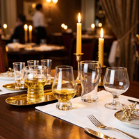 Ensemble de verres à dégustation en cristal 4 pièces avec plateau doré, mini-verres à whisky, vin, bière, sans danger pour les aliments, design minimaliste pour la maison et le bar