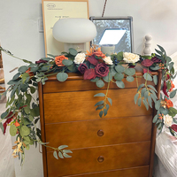 Guirlande de fleurs pour arche de mariage de 6 pieds, grande guirlande en terre cuite orange brûlé, artificielle, pour la décoration de la table principale, centre de table pour mariage d'automne