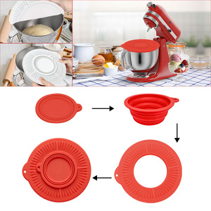 Couvercle anti-éclaboussures en silicone pour bol mélangeur avec petit bol pliable pour bol de mélange de 6 à 7 quarts, couvercle anti-poussière hermétique - Product Image 2