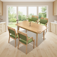 Table et chaises pliantes modernes en bois pour personnes âgées, 4 places, idéales pour hôtels, appartements et maisons de retraite - Offre Spéciale