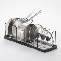 Support de rangement réglable pour couvercles de casseroles, en métal, pour ustensiles de cuisine, organisateur de comptoir de cuisine