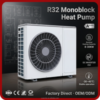 Pompe à chaleur écologique R32 à faible GWP 675, non destructrice d'ozone, monobloc air-eau pour chauffage au sol A++