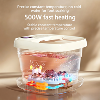 DEBEI AM-2004 Bain de pieds pliable portable avec télécommande électrique filaire, massage et température constante