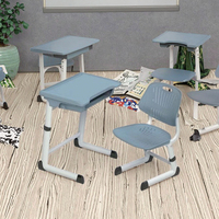 Ensemble de bureau et chaise ergonomiques pour étudiants, en plastique et acier, de style moderne, pour une utilisation en classe
