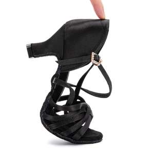 Zapatos de Baile Latino de Satén con Cordones <span class=keywords><strong>para</strong></span> Mujer, Correas Ajustables en el Tobillo, Transpirables, Cómodos, con Hebilla de Pedrería, <span class=keywords><strong>Plataforma</strong></span> y Tacón Alto - Product Image 4