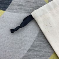 Tas Kemasan Dompet Kantong Kanvas Logo Kustom Tas Tali Serut Leher Terbuka Kanvas